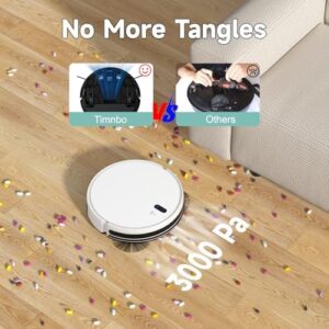 Timnbo Robot Vacuum Cleaner and Mop Combo – Remote Control, Automatic Dustpan, Pet Hair Removal