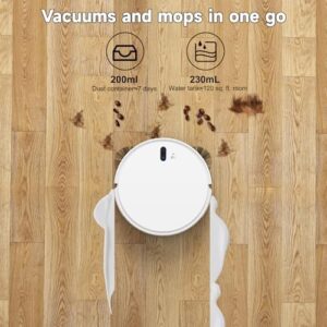 Timnbo Robot Vacuum Cleaner and Mop Combo – Remote Control, Automatic Dustpan, Pet Hair Removal