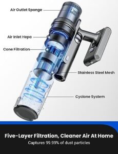 Proscenic P11 Mopping Cordless Vacuum Cleaner with LED Touch Screen and 35Kpa Suction Power