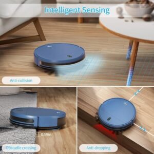 ZCWA Robot Vacuum and Mop, ideal for hard floor, carpet, and pet hair, self-charging, WiFi compatible