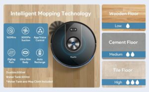 Robot Vacuum Cleaner BG800MAX with 3000Pa suction and gyro navigation