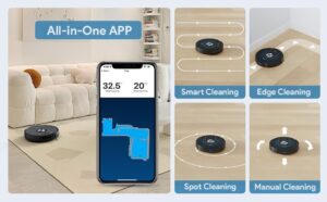 Robot Vacuum Cleaner BG800MAX with 3000Pa suction and gyro navigation