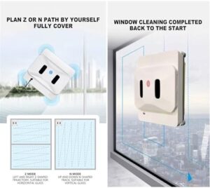 GHJIUYTFV Electric Window Robotic Cleaner, automatic glass vacuum cleaner with strong suction and safety rope