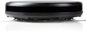 Domo Robot Vacuum Cleaner in Black, featuring a powerful lithium battery and smart navigation for efficient home cleaning.