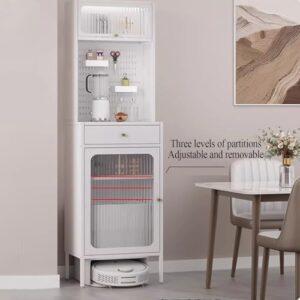 Tall Office Storage Cabinet with Doors and Shelves for Robot Vacuum - Neat and Stylish