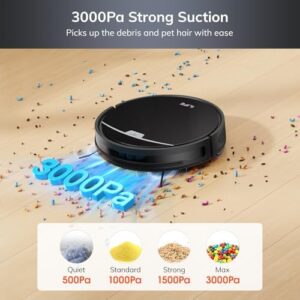 ILIFE V9 Robot Vacuum Cleaner, Black - Powerful suction, smart navigation, and long battery life