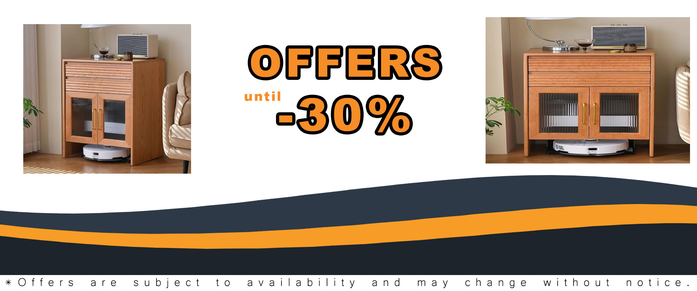 Small Storage Cabinet with Doors for Robot Vacuum Cleaner, perfect for home office and couch side table use, featuring swivel and hidden storage.