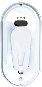 Robot Glass Cleaner in action on a window surface with cleaning cloths attached