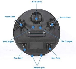 ATHUAH Robot Vacuum Cleaner Mop, Black and Pink, cleaning hardwood floors and carpets