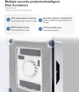 HNBYLMM Window Cleaner Robot 3000Pa with Remote Control and Smart Features  