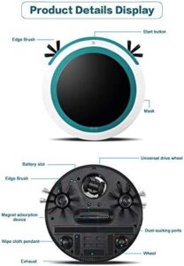 ATHUAH Robot Vacuum Cleaner, 2-in-1 sweeping and mopping, ultra-slim design, ideal for pet hair and carpets