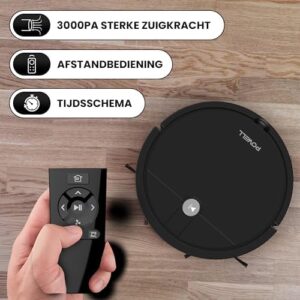Powell Robot Vacuum Cleaner with Mop Function - Black