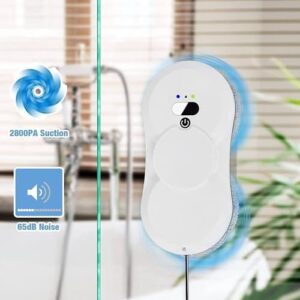 2800Pa Double Sided Water Spray Window Cleaner Robot with safety rope and path planning  