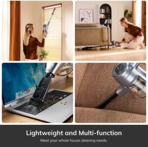 DGOINGPI Car Vacuum Cordless Handheld Vacuum Cleaner Robot with LED Light and Removable Battery