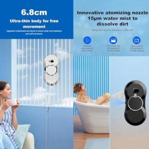 Window Cleaner Robot with strong suction and water spray for easy and effective window cleaning