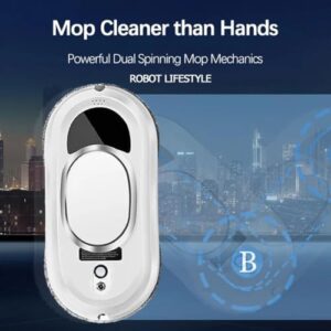 Smart Electric Window Cleaner Robot with 2800Pa suction for indoor/outdoor windows and mirrors
