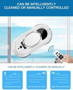 Smart Electric Window Cleaner Robot with 2800Pa suction for indoor/outdoor windows and mirrors