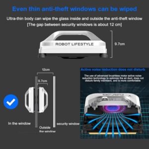 XGHDPBM Window Vacuum Cleaner Robot on a clean window with strong suction and remote control features