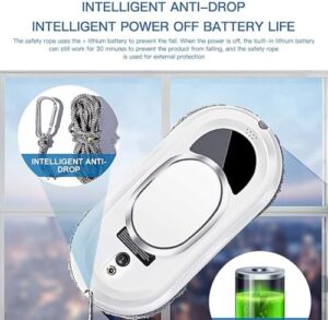 Smart Cleaning Robot for window and tile wall cleaning with remote control and safety rope  