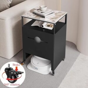 Tall Office Storage Cabinet for Robot Vacuum and Mop Self Emptying with storage space and wheels