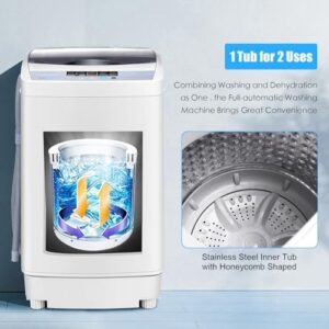 COSTWAY 2 in 1 Portable Washing Machine with spin dryer, adjustable water levels, and drain pump for apartments and dorms  