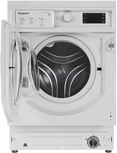 Hotpoint Built-in Washing Machine, 9kg load, 1400rpm, White – Energy-efficient and powerful washing performance  
