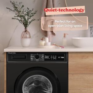 Russell Hobbs Freestanding Washing Machine, Black, 6kg Capacity, 1200 rpm, Eco Technology