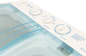 Leisurewize New DeluxeTwin Tub Washing Machine, 3.5kg – With 4.5kg Spin Dryer, Low Wattage, Whirlpool Operation for Camping, Travel Trailer, Caravan/Motorhome