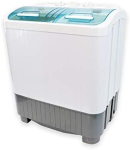 Leisurewize New DeluxeTwin Tub Washing Machine, 3.5kg – With 4.5kg Spin Dryer, Low Wattage, Whirlpool Operation for Camping, Travel Trailer, Caravan/Motorhome