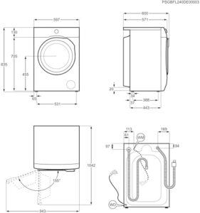 AEG 7000 Series Washer Dryer 8kg Wash/5kg Dry Load with Prosteam Technology