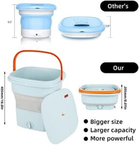 XQZMD Portable Washing Machine - Mini Foldable Design with Ultrasonic Cleaning for Delicate Clothes