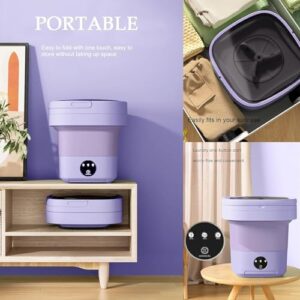 Portable washing machine for apartments, dormitories, and hotels, featuring an 8L foldable design and deep cleaning for delicate items.  