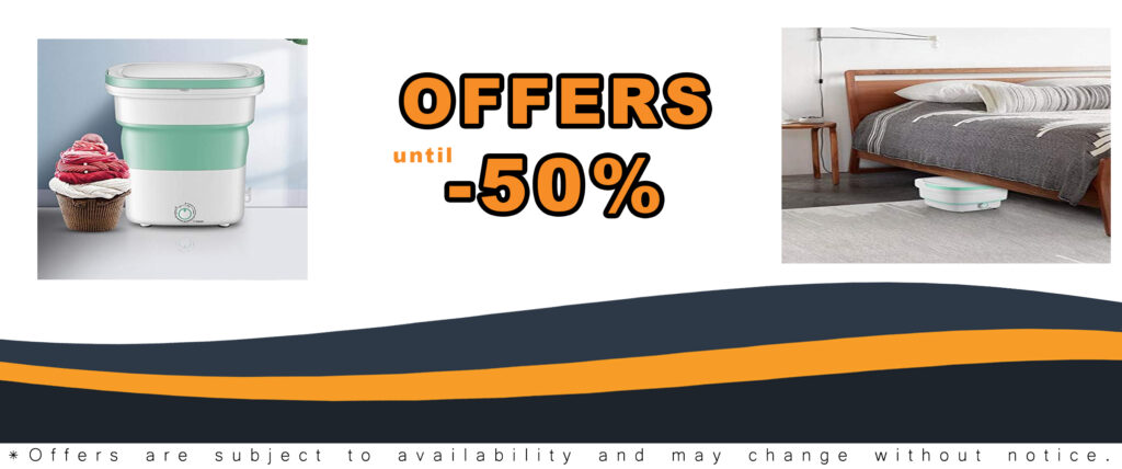 Portable Foldable Washing Machine in green, ideal for small spaces, travel, and apartments
