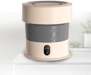 PanHuiWen Folding Washing Machine with Spin Dryer 13L in Gold Base, compact and energy-saving design
