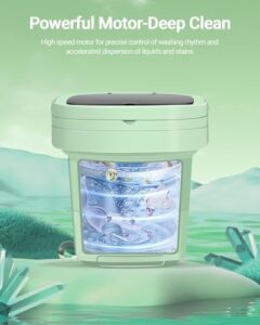 Portable washing machine with 3 cleaning modes and foldable design, ideal for travel, camping, and small spaces
