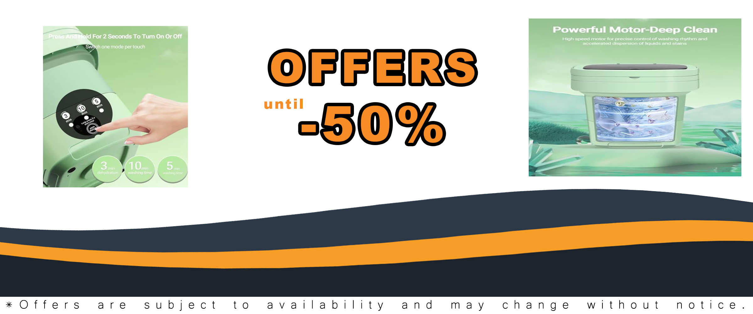 Portable washing machine with 3 cleaning modes and foldable design, ideal for travel, camping, and small spaces