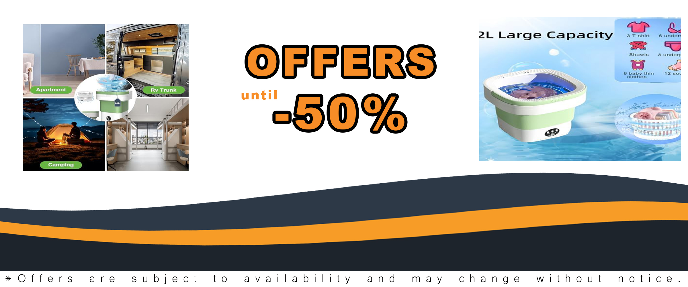 Portable Washing Machine, 12L high capacity, foldable design for easy storage and use.