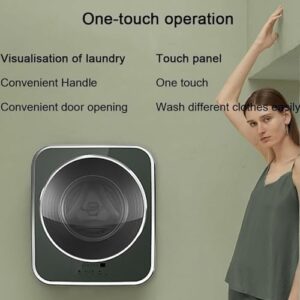 DPQYJPP Wall Mounted Washing Machine in a modern bathroom, highlighting its compact and space-saving design  