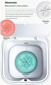 Ggnaxivs Ultrasonic Turbo 10L Automatic Electric Roller Mini Washing Machine Portable Quick Clean Washing Tool(Macaron White)