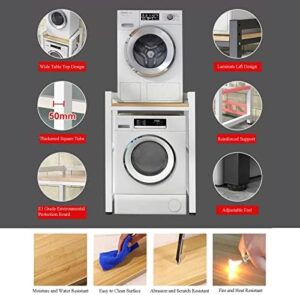 Height Adjustable Dryer Stand for washing machines and tumble dryers with over washer storage rack and 400KG load capacity