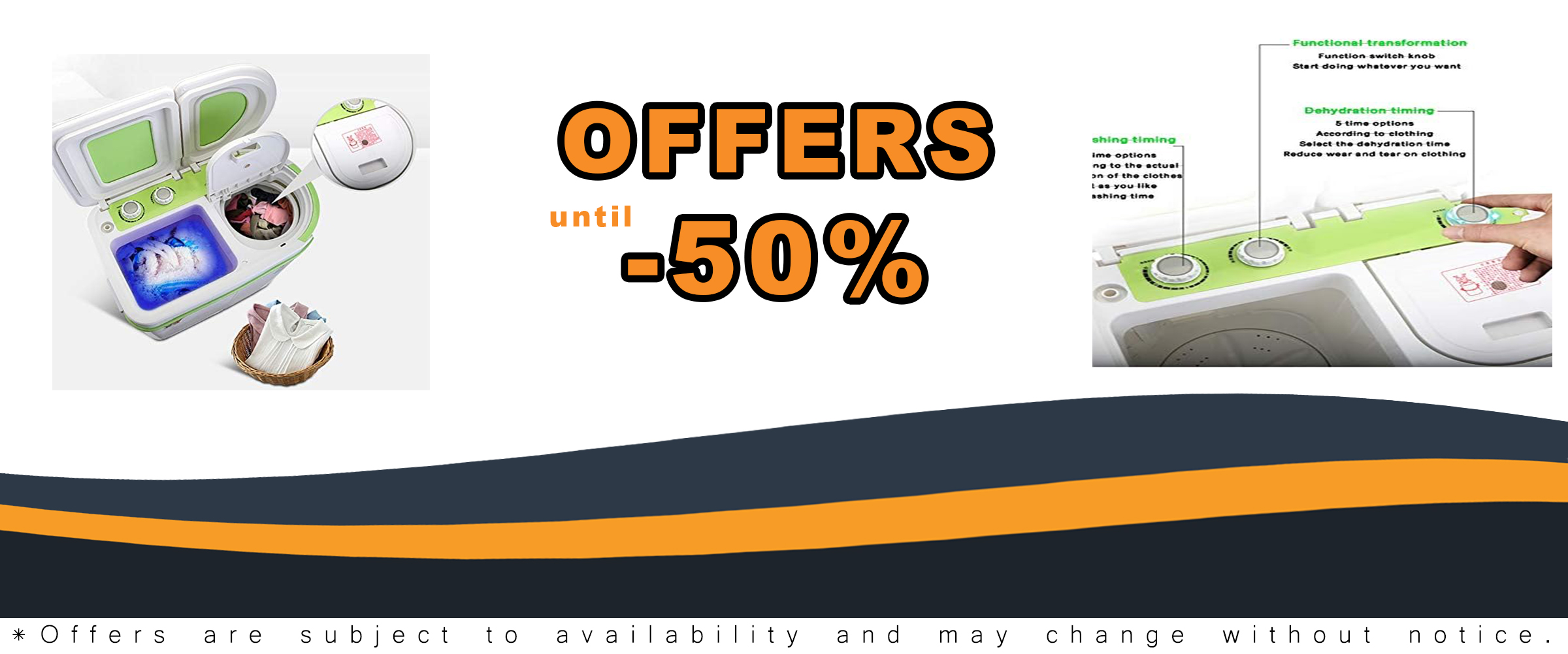 JTRHD Portable Washer Spin Dryer Mini Washing Machine in Green, ideal for travel and camping