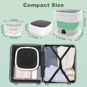 Mini Washing Machine, 12L Foldable Portable Washer and Dryer, Collapsible Compact Washer for Socks, Baby Clothes, and Small Laundry