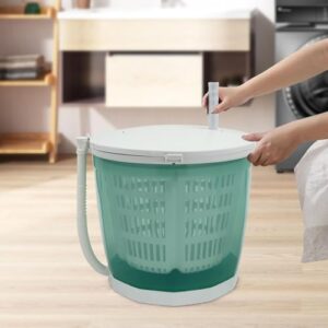 Portable washing machine, 2-in-1 hand crank manual washer and spin dryer, compact design for camping and RV use