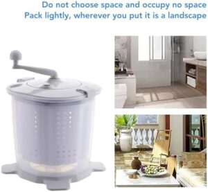 QIUYU2024 Portable Manual Washing Machine with Hand Crank for Compact Spaces