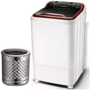 Portable Single-Tub Washing Machine with Drain Basket, 7 kg capacity, compact design ideal for apartments, dorm rooms, and camping