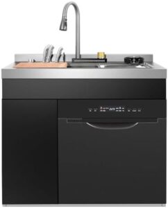 SUPER FOREST large-capacity integrated sink dishwasher, stainless steel modern luxury 3-in-1 built-in dishwasher for commercial and household use