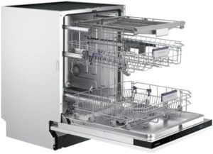 DW60M6050BB Fully Built-In Dishwasher with 14 Place Settings, LED Controls, and Condensation Drying