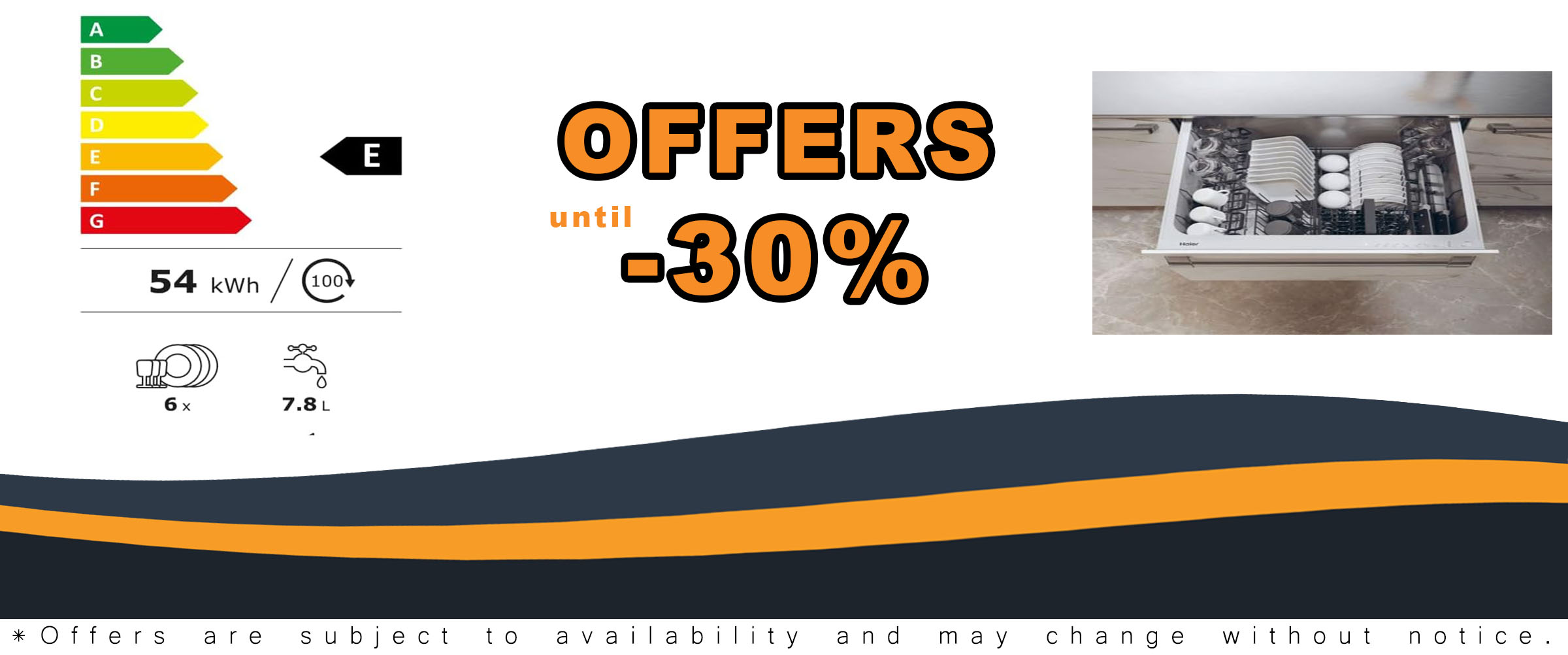 Haier Series 6 XDD 66E5LS-80 Fully Integrated Double Drawer Dishwasher, 12 Place Settings, 60cm, 5 Year Warranty