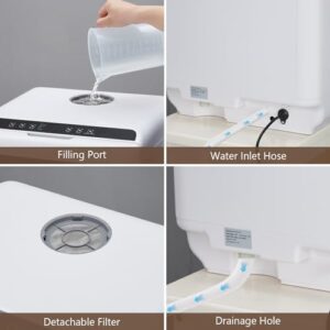 Table Top Dishwasher 5 Programs, 5L Water Tank, Touch Control, LED Display, and Dual Water Supply