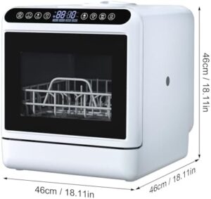 CUSROS Portable Mini Dishwasher in a modern kitchen setting with a sleek white design